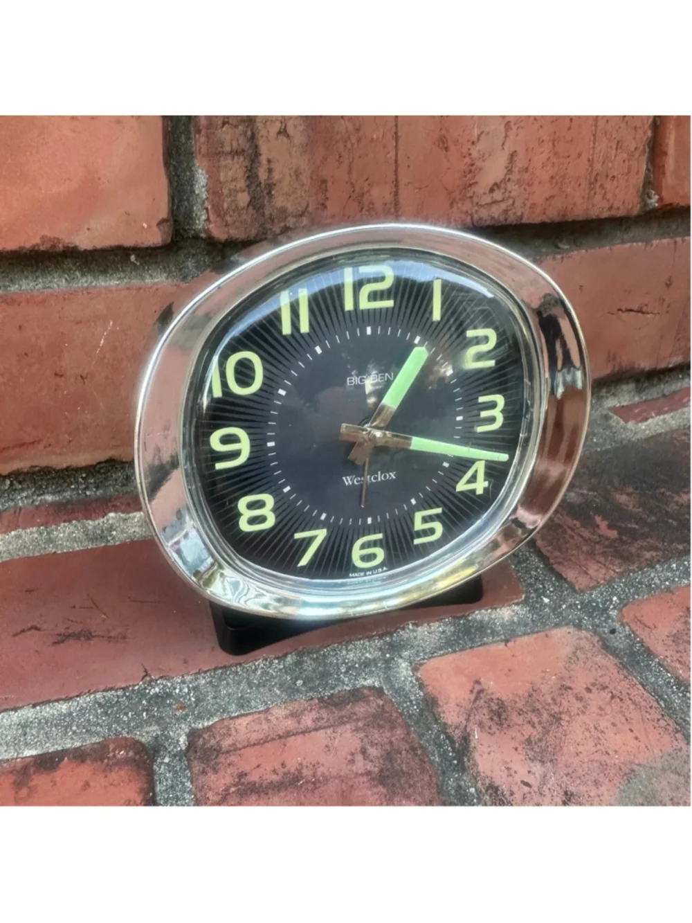 Vintage MCM Westclox Big Ben Style 8 Wind-Up Alarm Clock Glows in the Dark